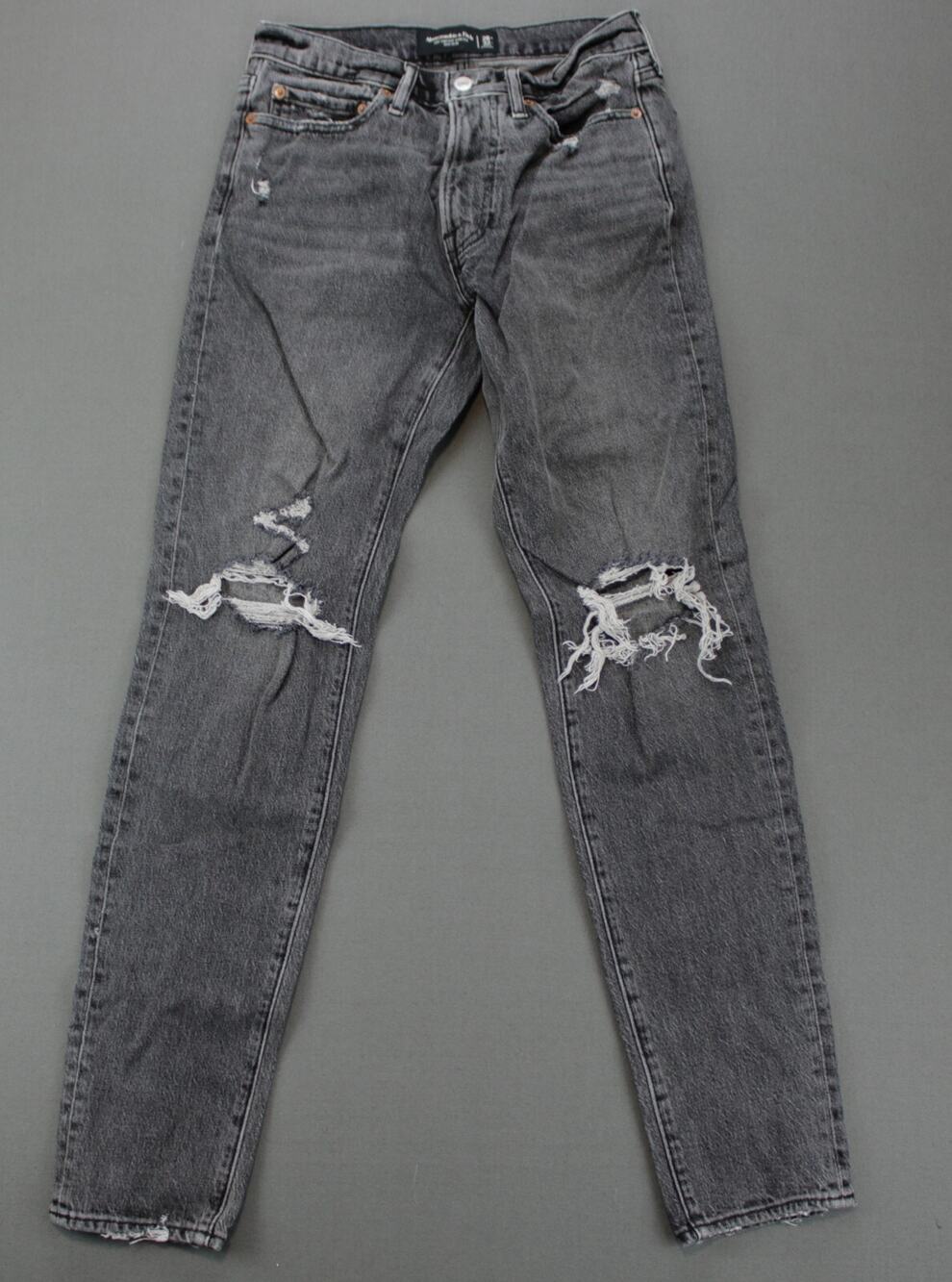 Abercrombie & Fitch Jeans Distressed Slim Mens 28x32 Gray